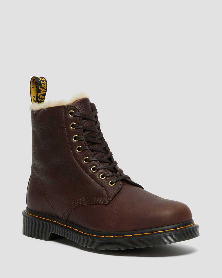 Dr. Martens 1460 Pascal Faux Fur Lined Original Støvler Dame Brune [7329JEFSM]